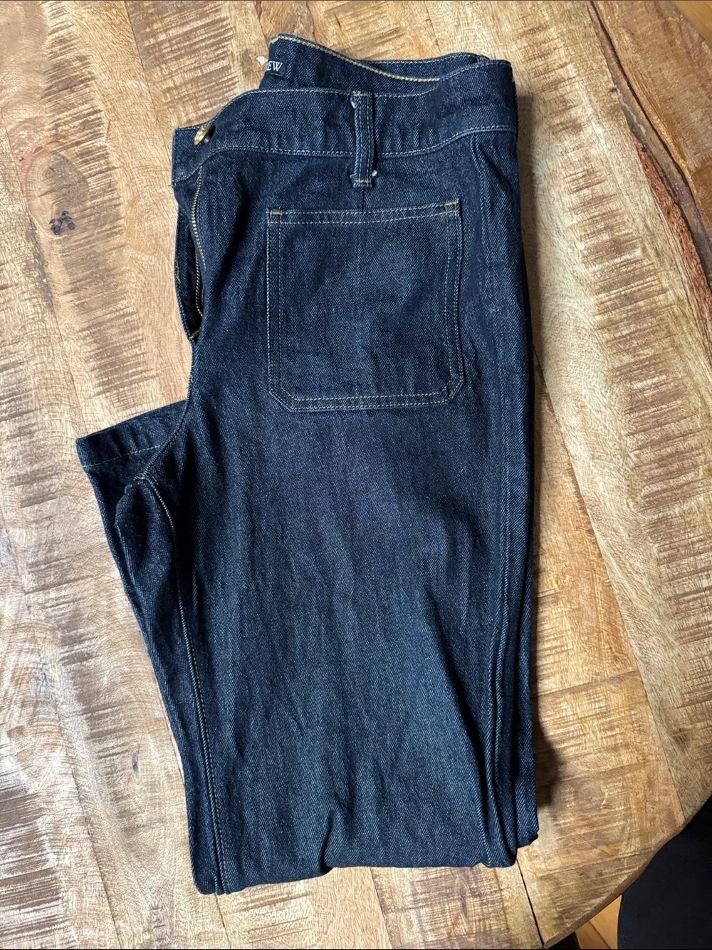 J. Crew Dark Indigo Wide-Leg Denim Jeans